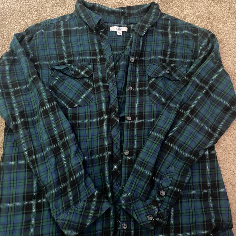 Green and black flannel